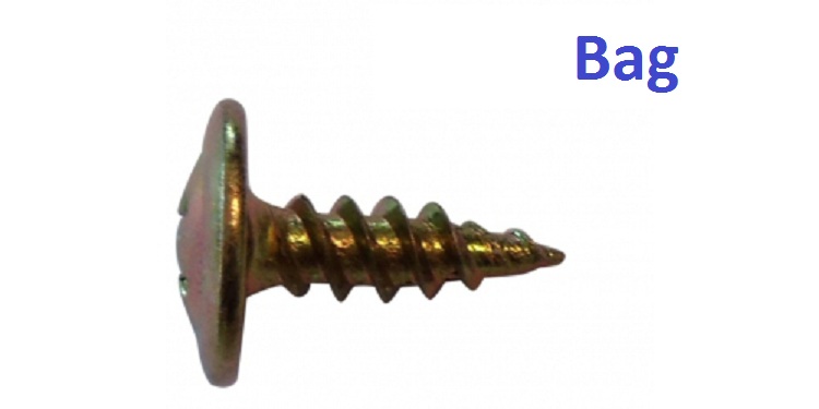Button Stiching Screw Zinc, 8x12mm Bag