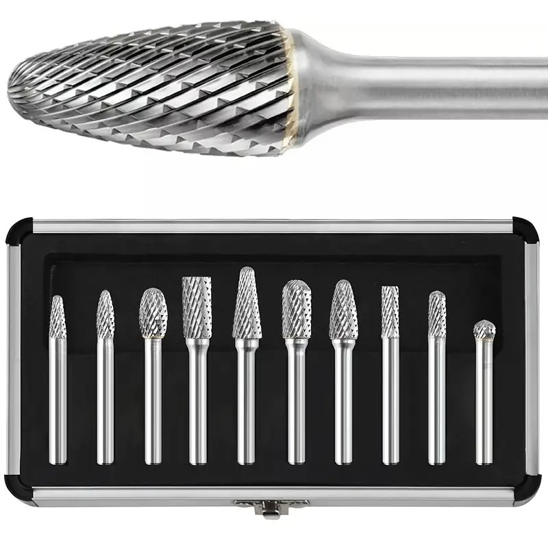 10 pc tungsten carbide rotary rasp 1/4"