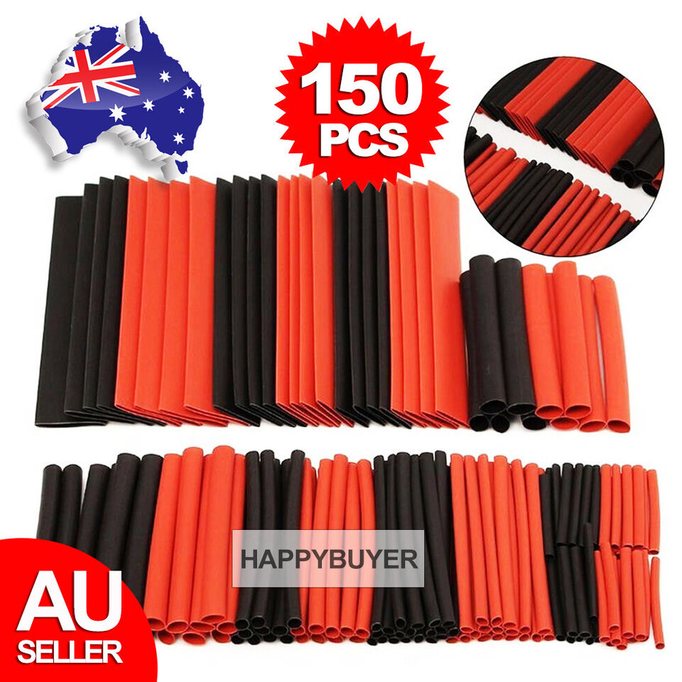 Heat shrink tube black red 150 pcs 