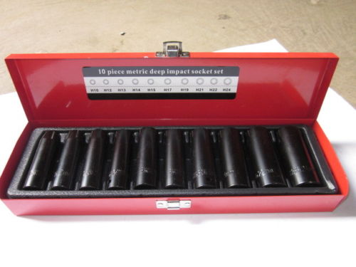 1/2" 10 pcs Deep Impact Socket metric