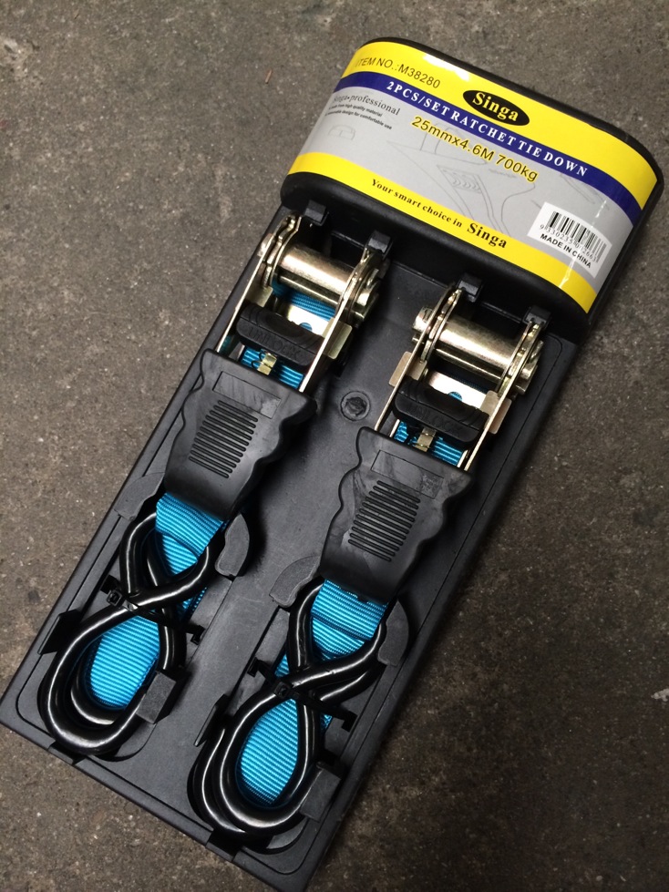 2pcs Ratchet Tie Down 25mmx4.6m 700kg