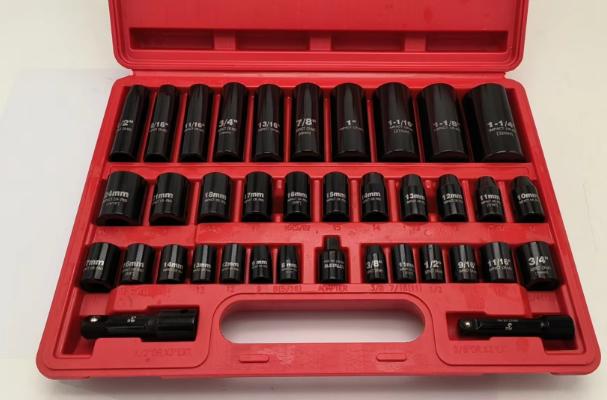 37 pcs impact socket set 1/2 3/8